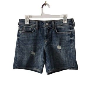 Pilcro and The Letter Press Slim Boyfriend Denim Jean Shorts Womens 26 Distress